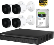 Комплект за видеонаблюдение с 4 камери HDCVI 2MP