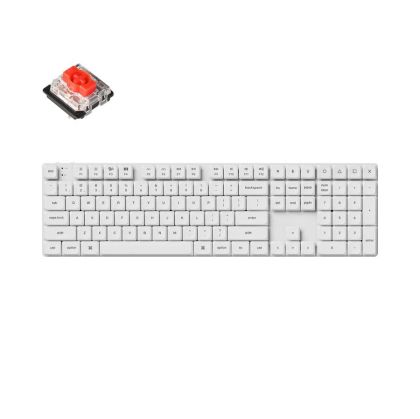 Геймърска механична клавиатура Keychron K5 Pro White QMK/VIA Full-Size Low-Profile Gateron Red Switch, White Backlight