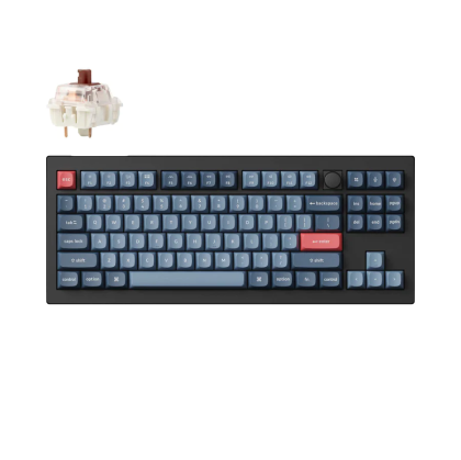 Геймърска Механична клавиатура Keychron V3 Max QMK, Carbon Black, Gateron Jupiter Brown Switch, RGB Backlight