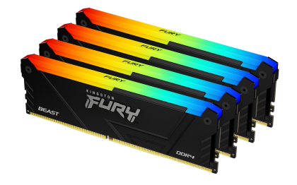 Памет Kingston FURY Beast Black RGB 64GB(4x16GB) DDR4 3200MHz CL16