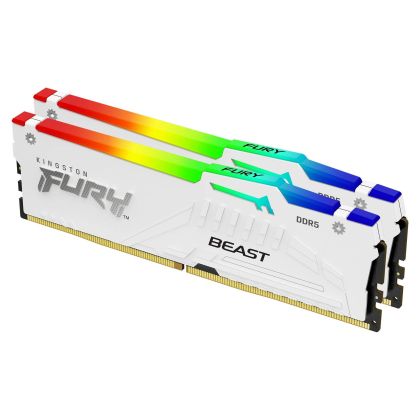 Памет Kingston FURY Beast White RGB 64GB(2x32GB) DDR5 5200MHz CL36