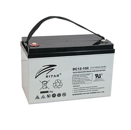 Оловна AGM Deep cycle батерия RITAR (DC12-100), 12V, 100Ah, F12/M8, За соларни системи