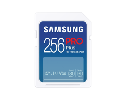 Карта памет Samsung PRO Plus, SD Card, 256GB, Бяла