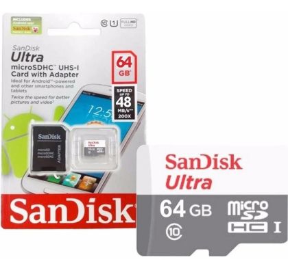 Карта памет SANDISK Ultra microSDHC UHS-I, 64GB