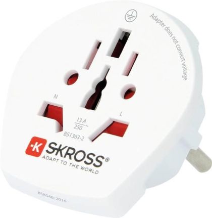 Адаптер SKROSS 1500211E World to Europe, 220V