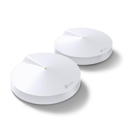 Безжичен рутер TP-Link Deco M5, AC1300, 2.4/5 GHz, 400 -  867 Mbps, Gigabit, (2-pack)