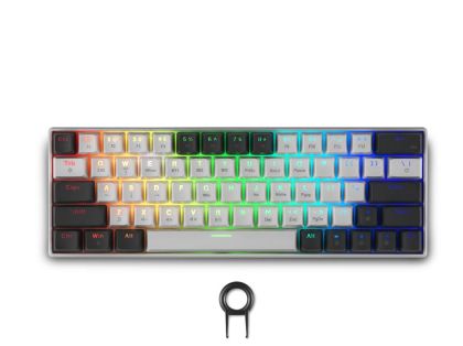 Геймърска безжична клавиатура Spartan Gear Pegasus 2 RGB White/Grey