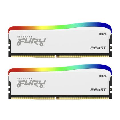 Памет Kingston FURY Beast White RGB 32GB(2x16GB) DDR4 PC4-28800 3600MHz CL18 KF436C18BWAK2/32