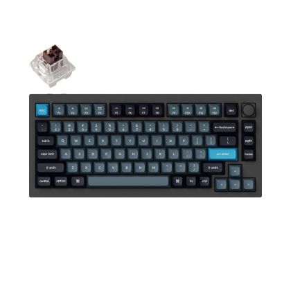 Клавиатура Keychron Q1 Pro Black-Blue QMK TKL K Pro Brown Switch RGB LED PBT