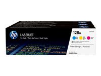 HP 128A original Toner cartridge CF371AM cyan magenta yellow standard capacity 3 x 1.300 pages 3-pack