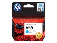 HP 655 original Ink cartridge CZ110AE BHK cyan standard capacity 600 pages 1-pack