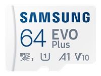 SAMSUNG EVO PLUS microSD 64GB 2024 incl. SD Adapter memory card UHS-I U3 Full HD and 4K UHD 160 MB/s read