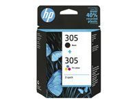 HP 305 2-Pack Tri-color/Black Original Ink Cartridge