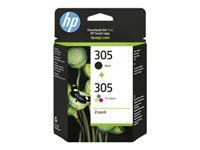 HP 305 2-Pack Tri-color/Black Original Ink Cartridge