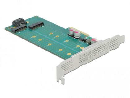 Карта PCI Express x4 Delock към 1x M.2 Key B + 1x  M.2 NVMe M.2 Key M, Low Profile