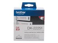 BROTHER Continuous Tape 62mm Black-Red on White 15.24m