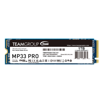 SSD Team Group MP33 PRO, M.2 2280 NVMe, 1TB,  PCIe Gen3x4