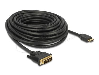 Кабел Delock HDMI мъжко - DVI-D 18+1 (Single Link )мъжко, 10м, двупосочен, black
