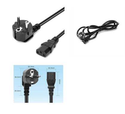 Estillo Захранващ кабел,0.75мм2, VDE тест, 1.8м, черен, булк опаковкан