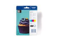 BROTHER LC-123 ink cartridge cyan magenta and yellow standard capacity 1-pack blister without alarm