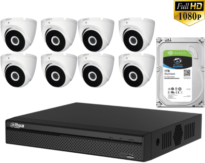 Комплект за видеонаблюдение с 8 камери HDCVI 2MP