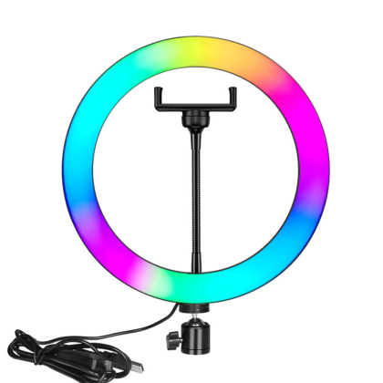 LED Ring осветление  M33, 33см, RGB, 20W, Черен 