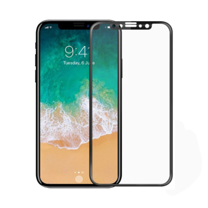 Стъклен протектор за целия дисплей , за iPhone X / XS / 11 Pro, 5D, 0.3 mm, Черен 