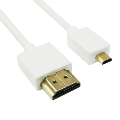 Кабел DeTech HDMI - HDMI Micro, 1.5m, Бял 