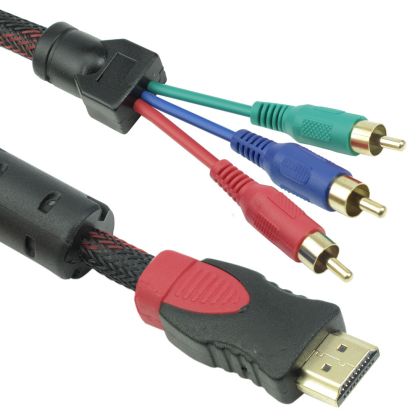 Кабел DeTech HDMI 3 RCA, 1.8m, HQ -18188