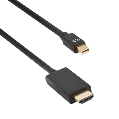 Кабел DeTech Mini DP - HDMI M/M, 14+1 cooper, 1.8м, Черен 