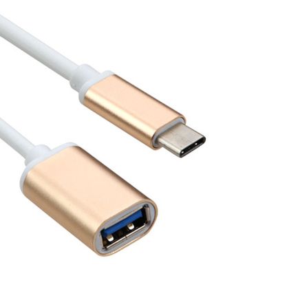 Кабел, , USB Type-C към USB 3.0 F, Златист 