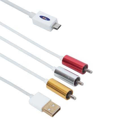 Кабел MHL (micro USB) - AV 3RCA, USB, , 1.8m 