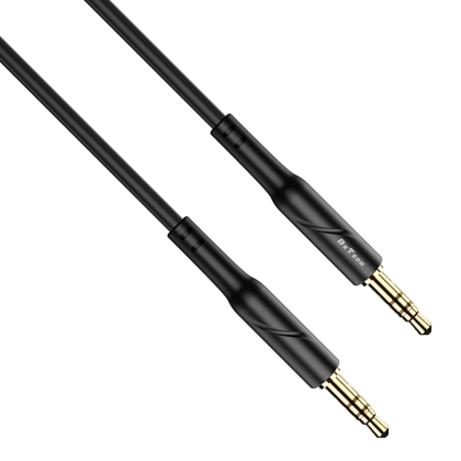 Аудио кабел DeTech DE-11AUX, 3.5mm жак, М/М, 1.0м, Черен 