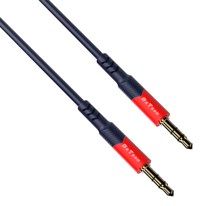 Аудио кабел DeTech DE-12AUX, 3.5mm жак, М/М, 1.0м, Черен 