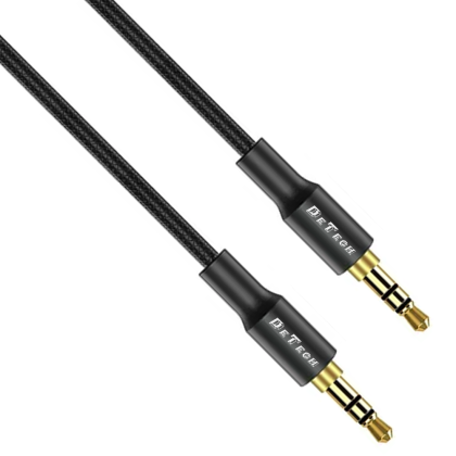 Аудио кабел DeTech DE-31AUX, 3.5mm жак, М/М, 1.0м, Черен 