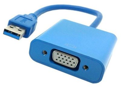 Прех
одник , USB3.0 към VGA, Син 