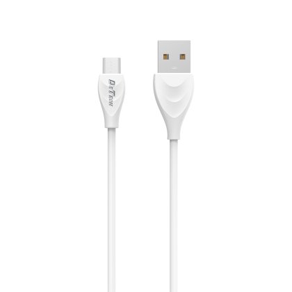 Кабел за данни DeTech DE-24M, Micro USB, 1.0m, Бял 