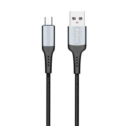 Кабел за данни DeTech DE-43M2, Micro USB, 2.0m, Черен 