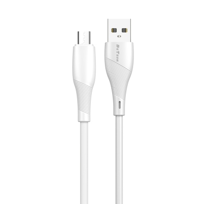 Кабел за данни DeTech DE-44M2, Micro USB, 2.0m, Бял 