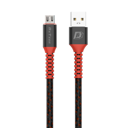 Кабел за данни DeTech DE-C25M, Micro USB, 1.0m, Черен 