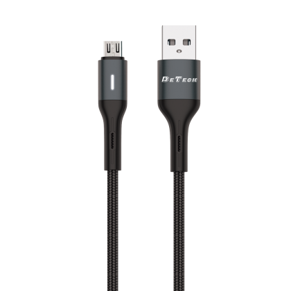 Кабел за данни DeTech DE-C38M, Micro USB, 1.0m, Черен 