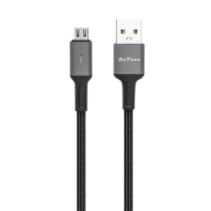 Кабел за данни DeTech DE-C39M, Micro USB, 1.0m, Черен 