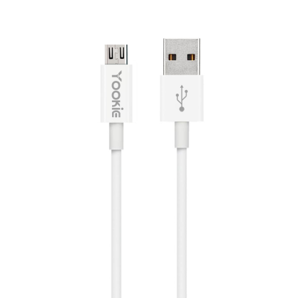 Кабел за данни Yookie CB1, Micro USB, 2.0m, Бял 