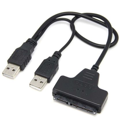 Преходник, , USB 2.0 към SATA, Черен 