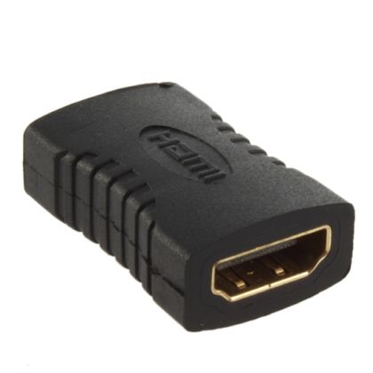 Преходник DeTech HDMI F - HDMI F, Черен 