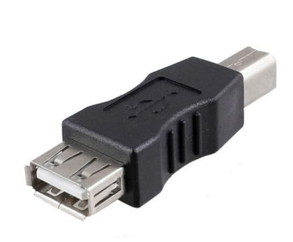 Преходник , USB F към USB B M, Черен 