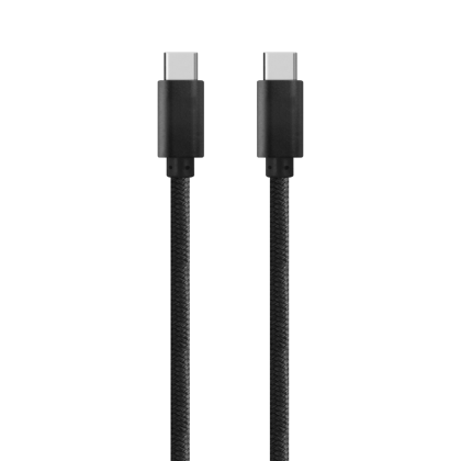 Кабел за данни DeTech, USB Type-C - USB Type-C 2.0, 1.0m, С оплетка, Черен 