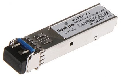 40км ML-S31D-40 - 1.25G SFP модул, SM, 1310nm, 2x LC конектор, DDM, Cisco и MikroTik съвместим