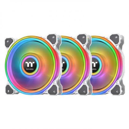 Вентилатори Thermaltake Riing Quad 14 RGB Radiator Fan TT Premium Edition 3 Броя  - Бяло с включен контролер