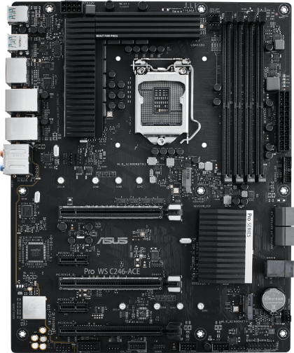 Дънна платка ASUS WS C246 Pro, Socket 1151, dual M.2, 4 x PCIe 3.0 x16, Daul Lan